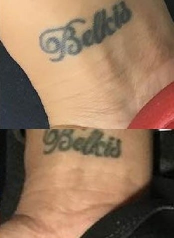 A picture of Belkis tattoo on Cardi B's right wrist.